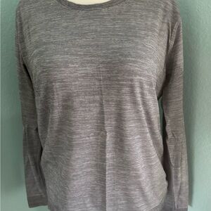 Lululemon Navy blue and white thin Striped Long Sleeve Top